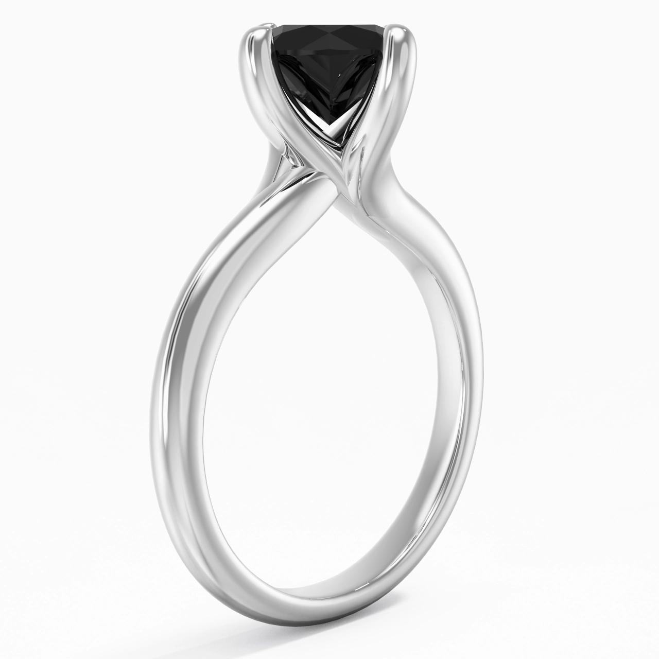 Minimaliste Rond Coupé Bague de fiançailles