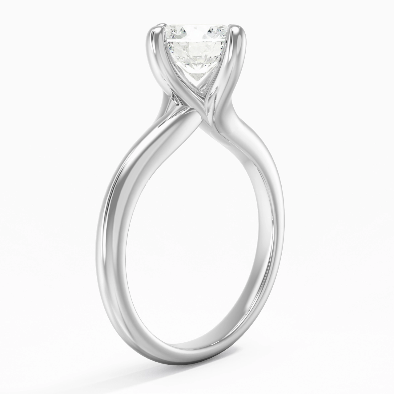 Minimaliste Rond Coupé Bague de fiançailles