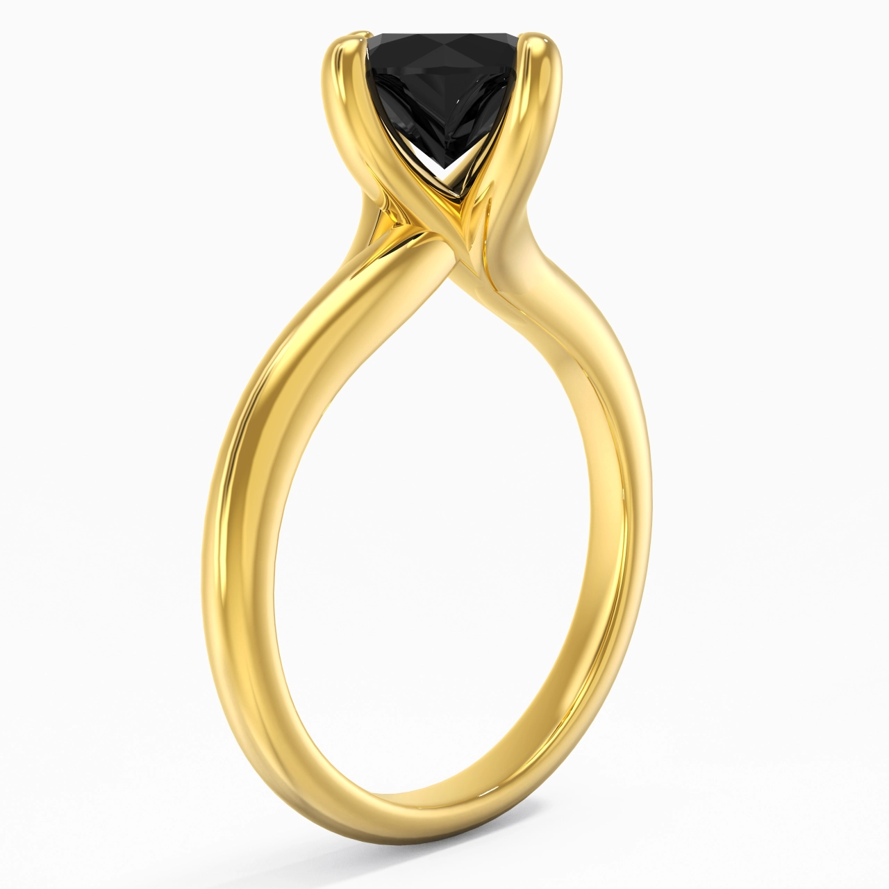 Minimaliste Rond Coupé Bague de fiançailles