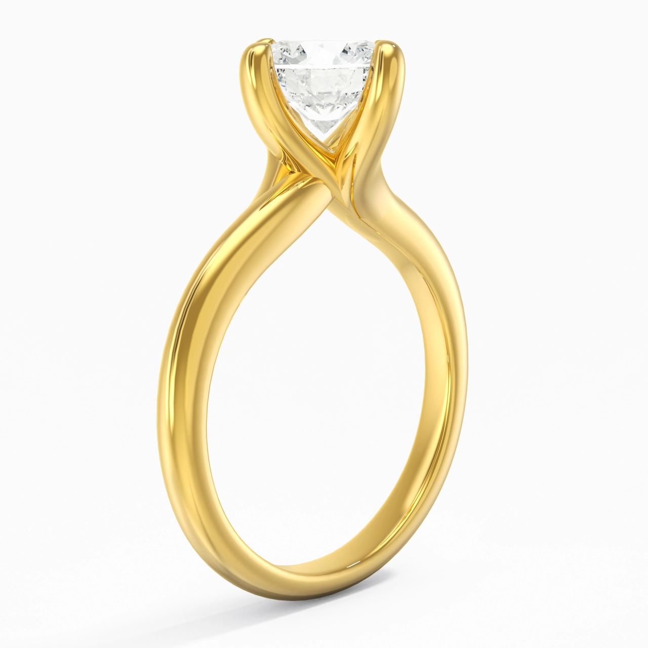 Minimaliste Rond Coupé Bague de fiançailles