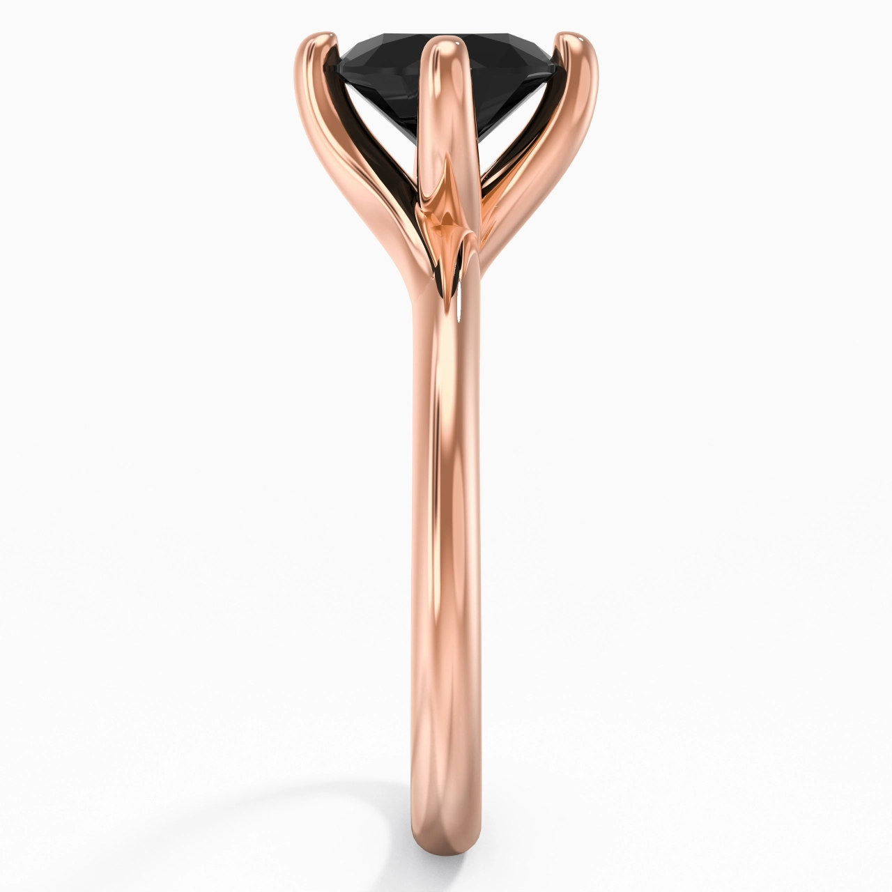 Minimaliste Rond Coupé Bague de fiançailles