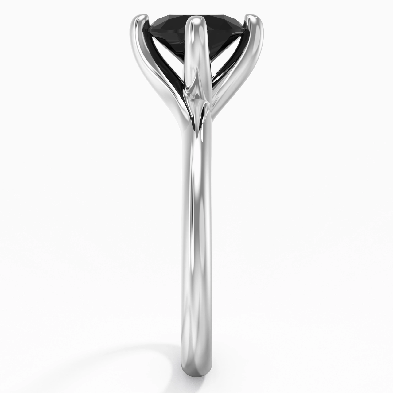 Minimaliste Rond Coupé Bague de fiançailles