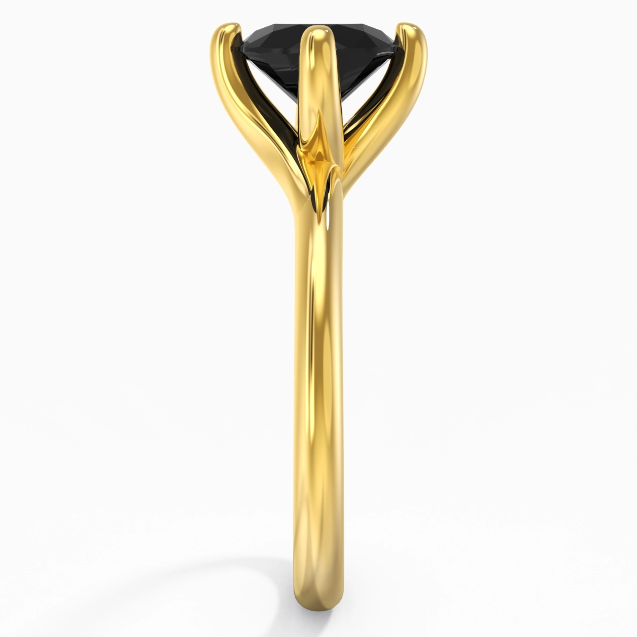 Minimaliste Rond Coupé Bague de fiançailles
