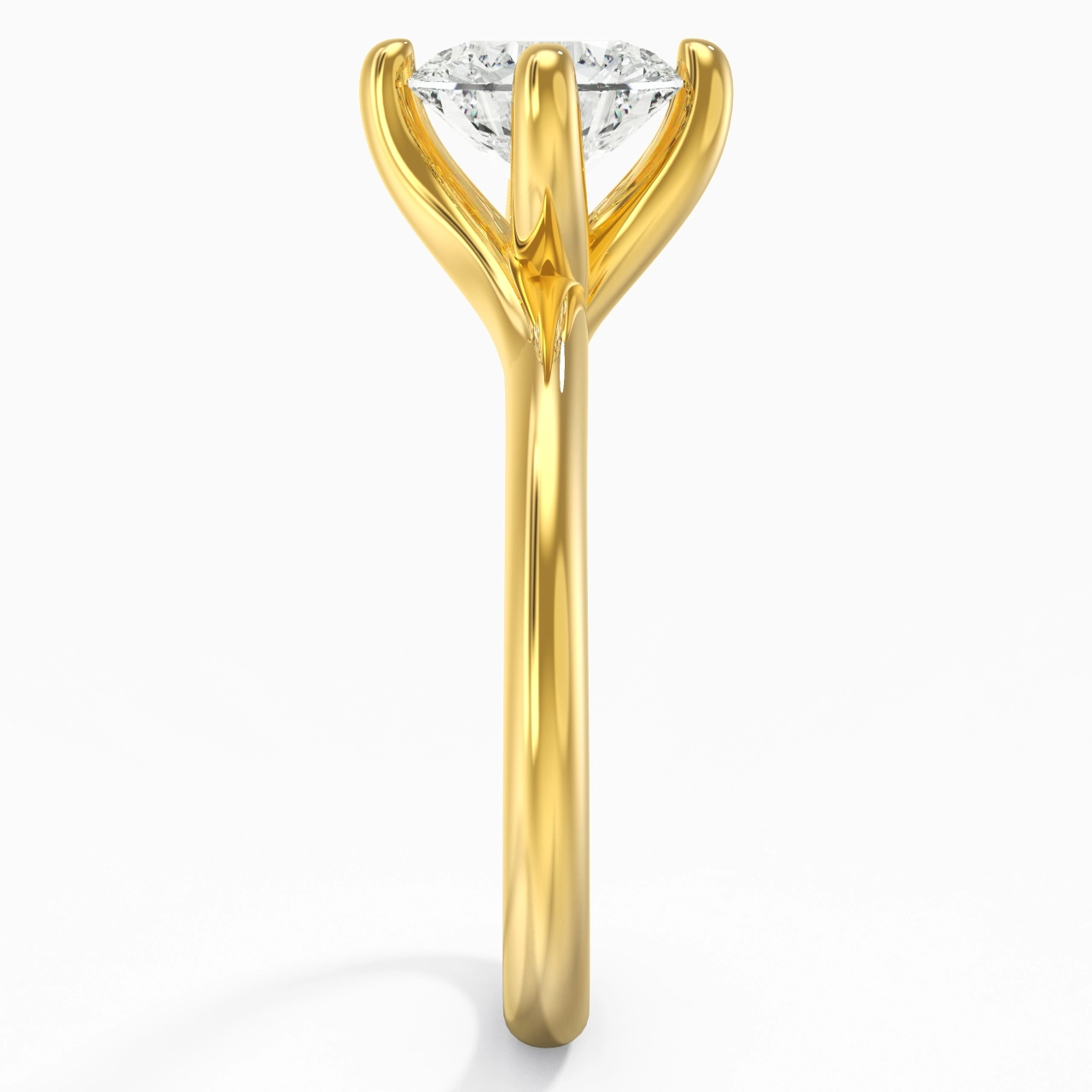 Minimaliste Rond Coupé Bague de fiançailles