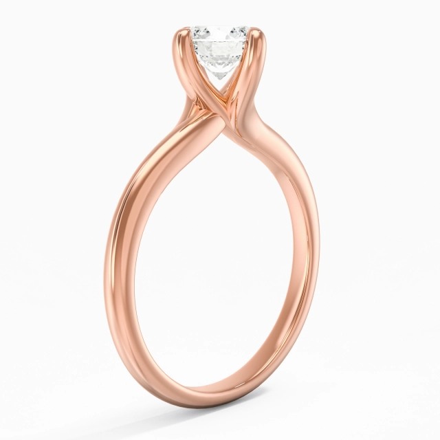 Minimaliste Rond Coupé Bague de fiançailles