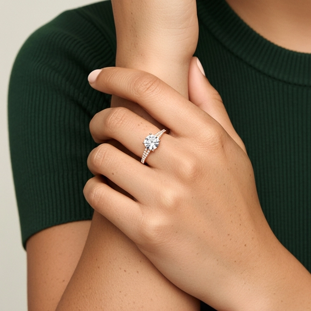 Pavé Engagement Ring 1.00ct Moissanite