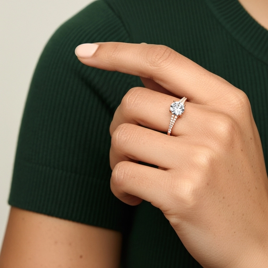 Pavé Engagement Ring 1.00ct Moissanite