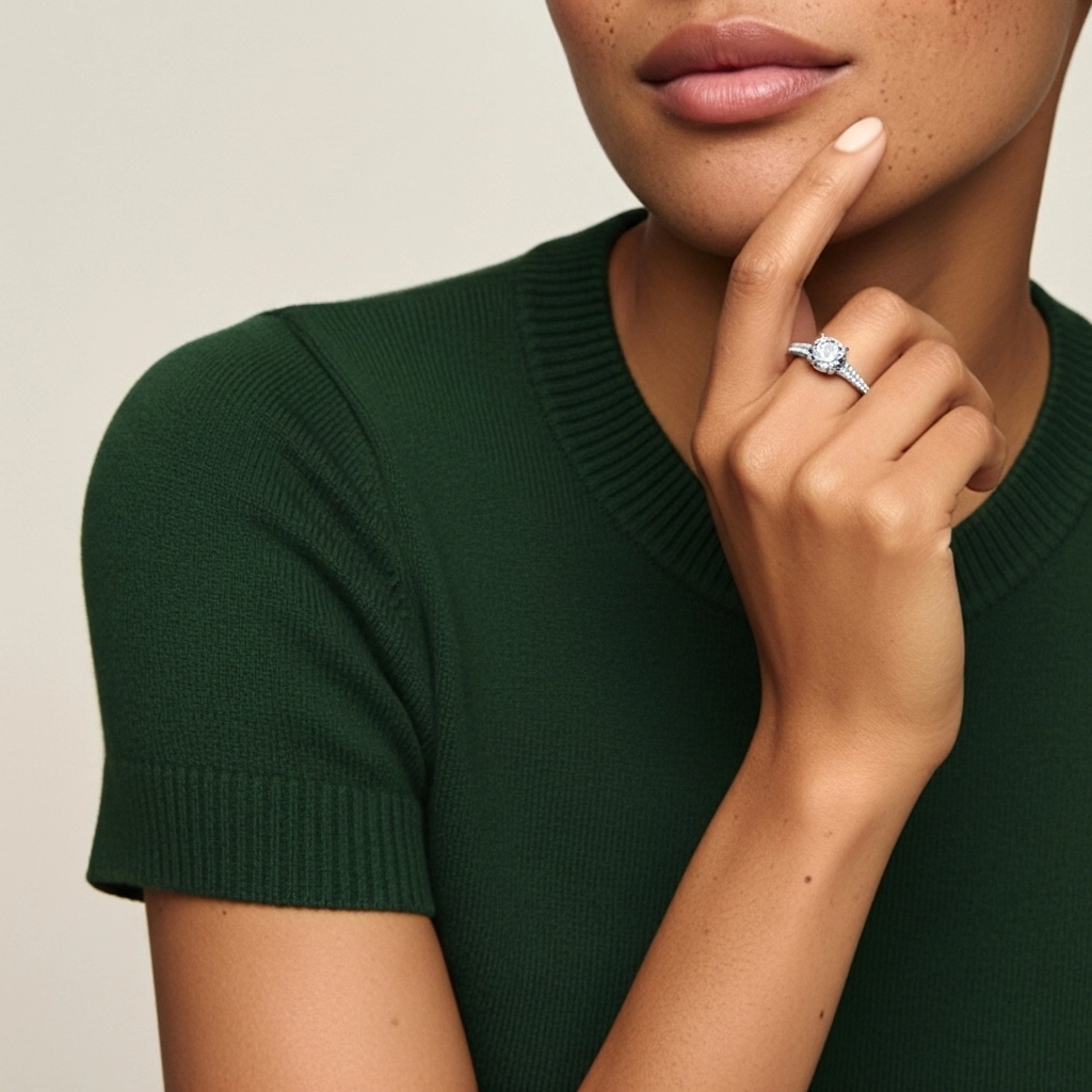 Pavé Engagement Ring 1.00ct Moissanite