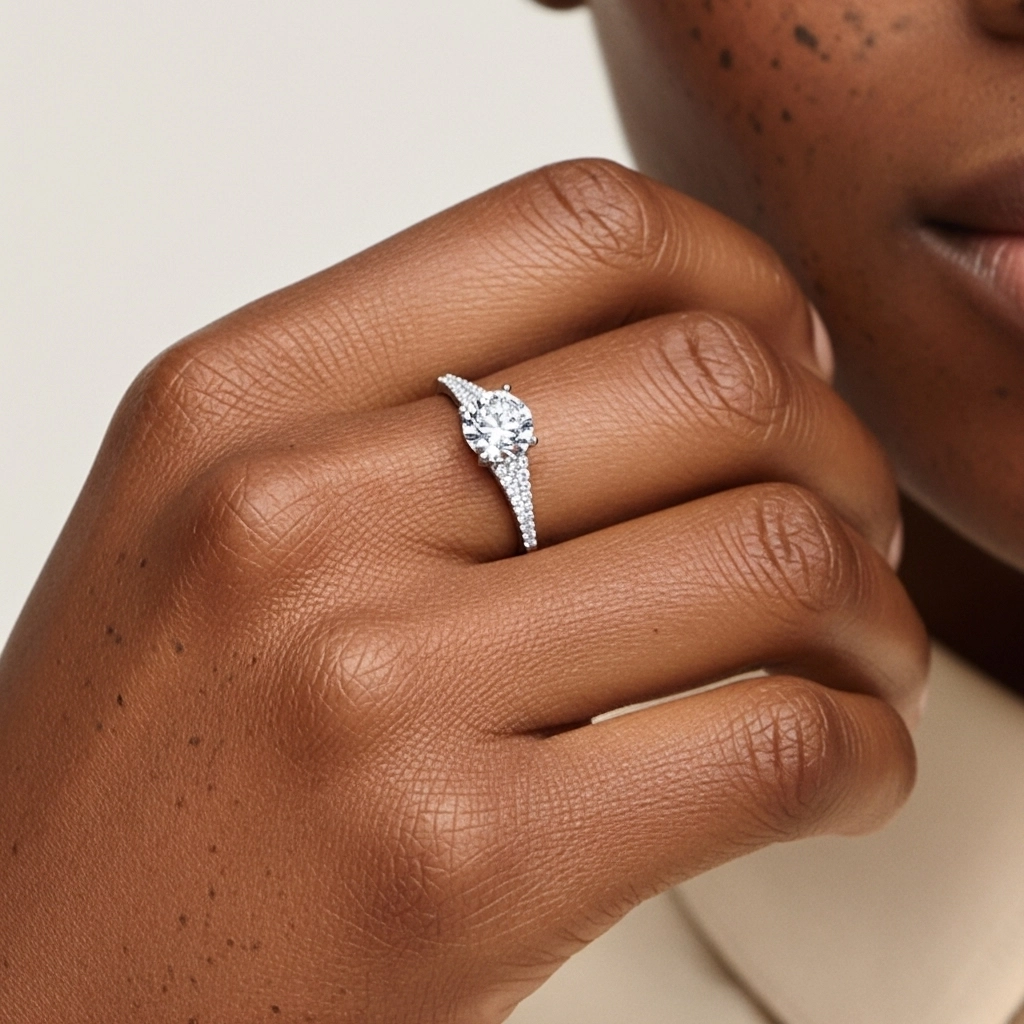 Pavé Engagement Ring 1.00ct Moissanite