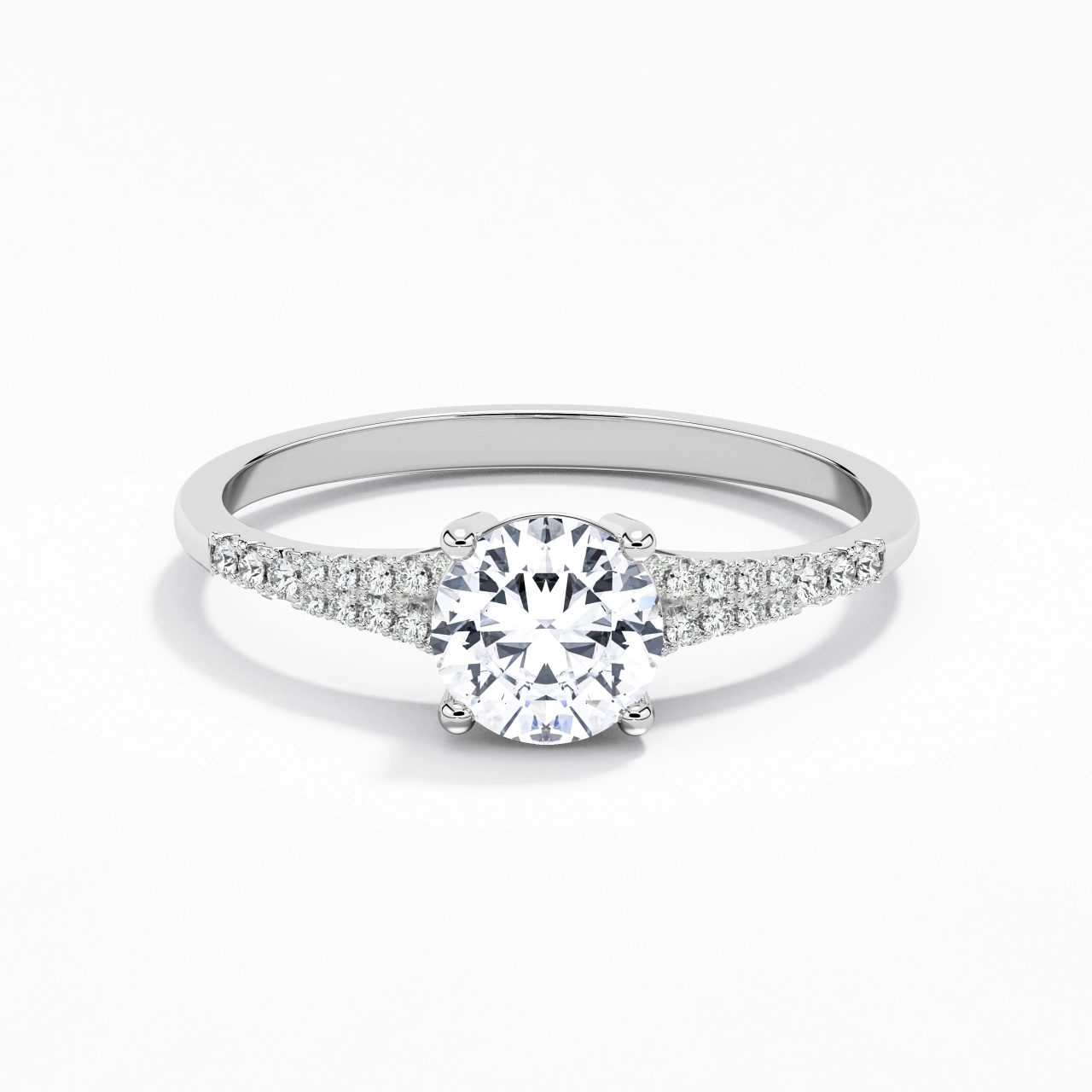 Pavé Engagement Ring 1.00ct Moissanite