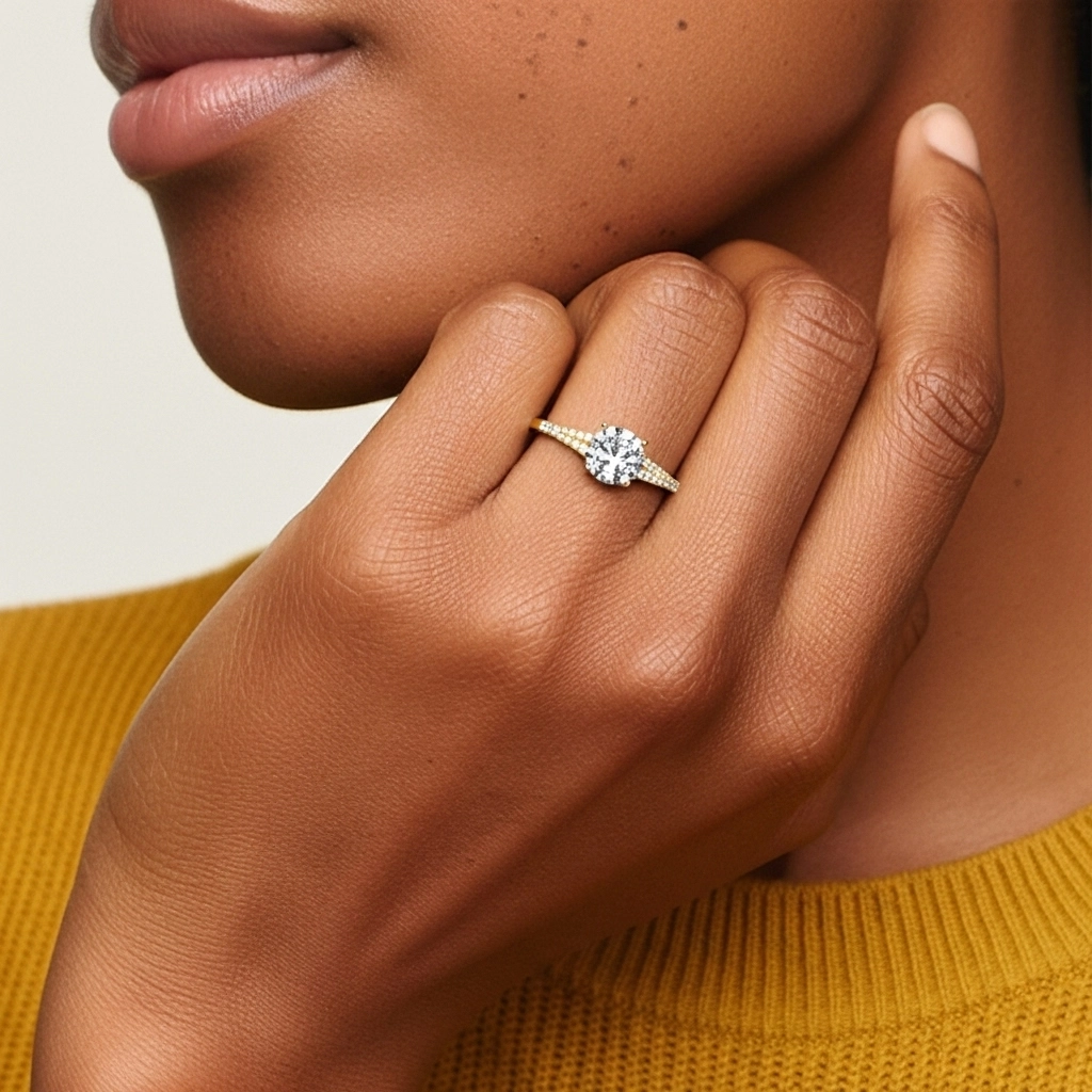 Pavé Engagement Ring 1.00ct Moissanite