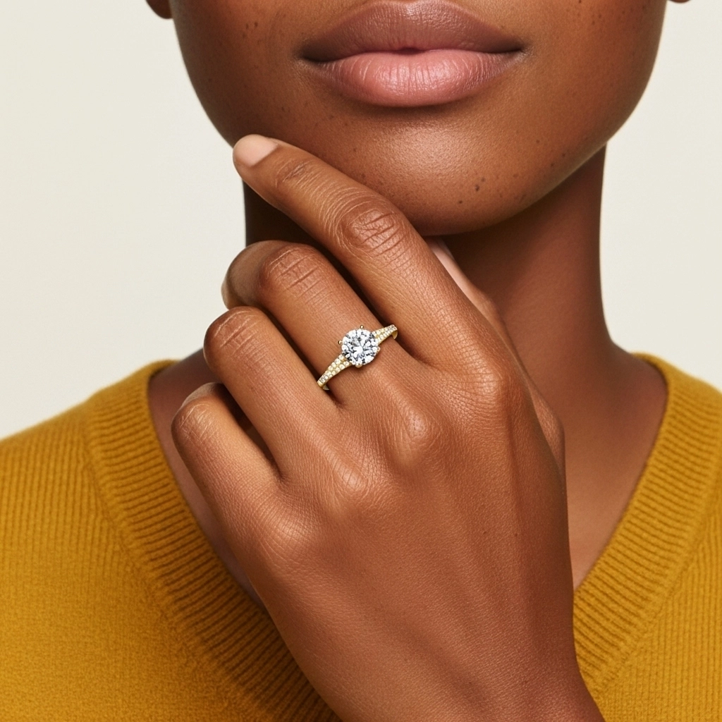 Pavé Engagement Ring 1.00ct Moissanite