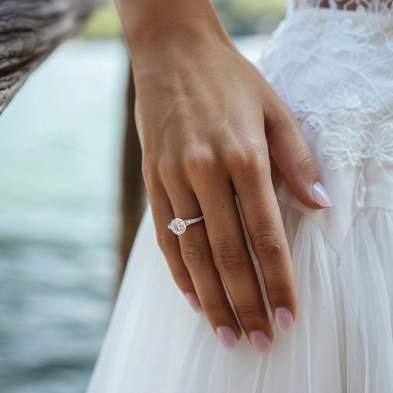 Pavé Engagement Ring 1.00ct Moissanite