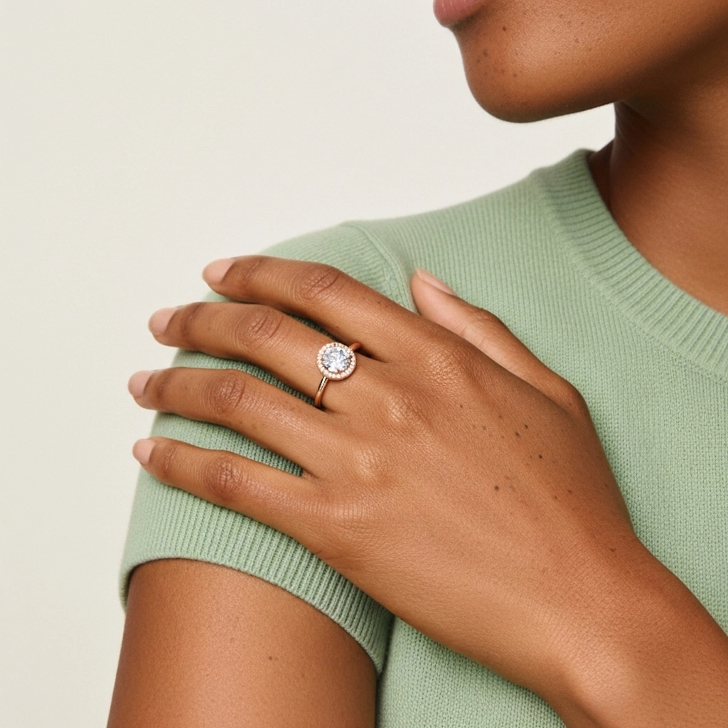 Retro Round 1.50ct Moissanite Engagement Ring