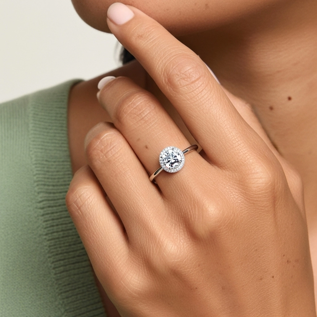 Retro Round 1.50ct Moissanite Engagement Ring