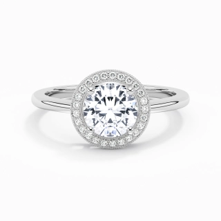 Retro Round 1.50ct Moissanite Engagement Ring