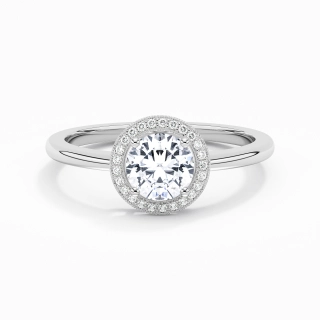 Retro Round 1.00ct Moissanite Engagement Ring