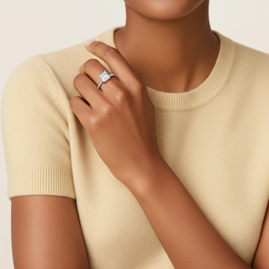 Solitaire Engagement Ring 1.00ct Moissanite