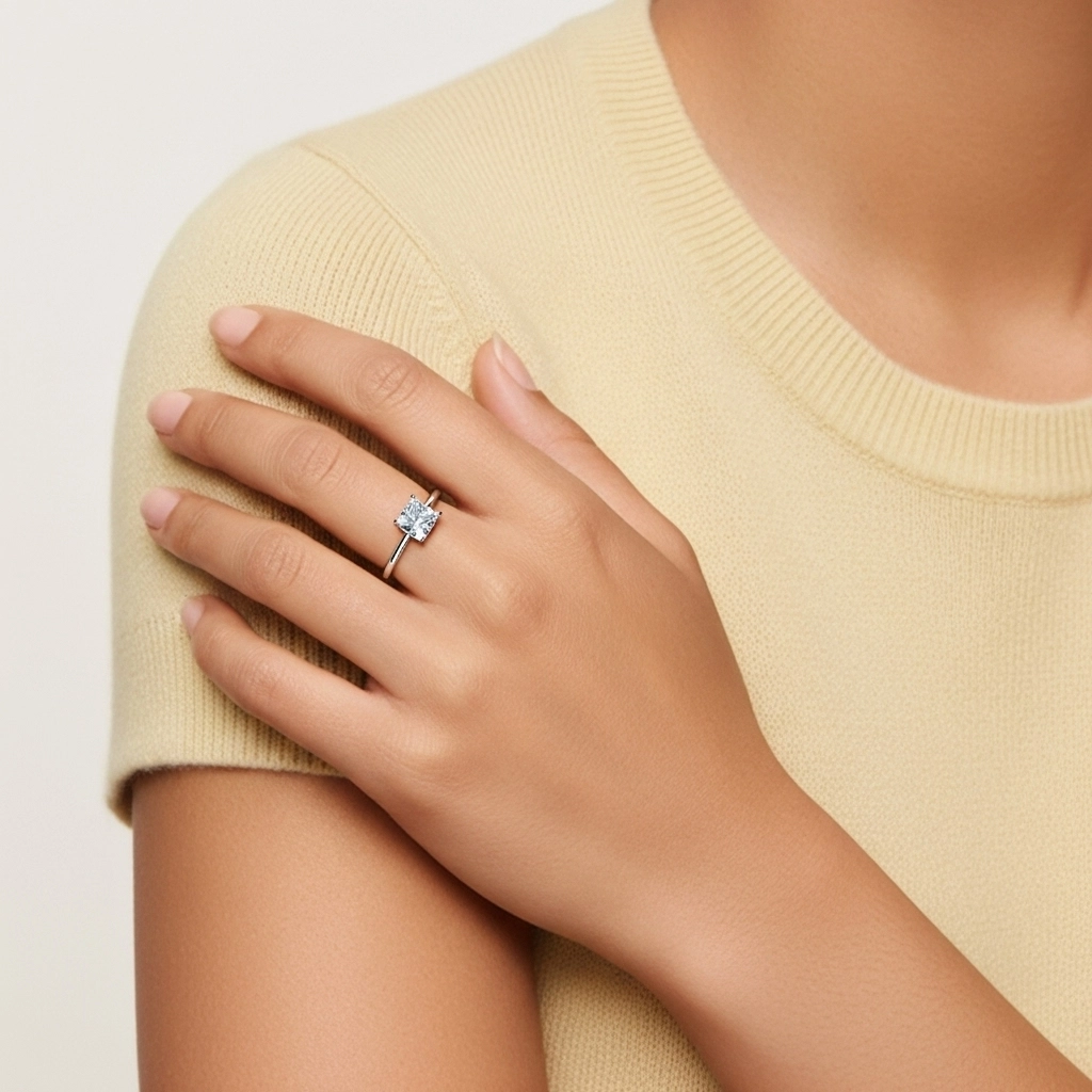 Solitaire Engagement Ring 1.00ct Moissanite