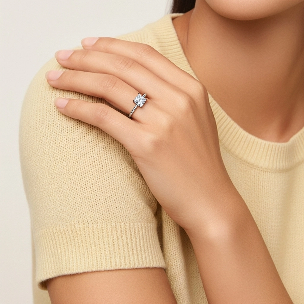 Solitaire Engagement Ring 1.00ct Moissanite