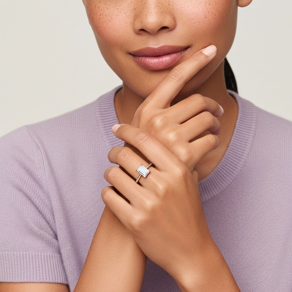 Solitaire Engagement Ring 1.00ct Moissanite