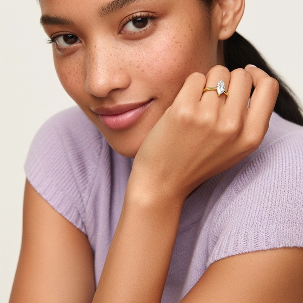 Solitaire Engagement Ring 1.00ct Moissanite