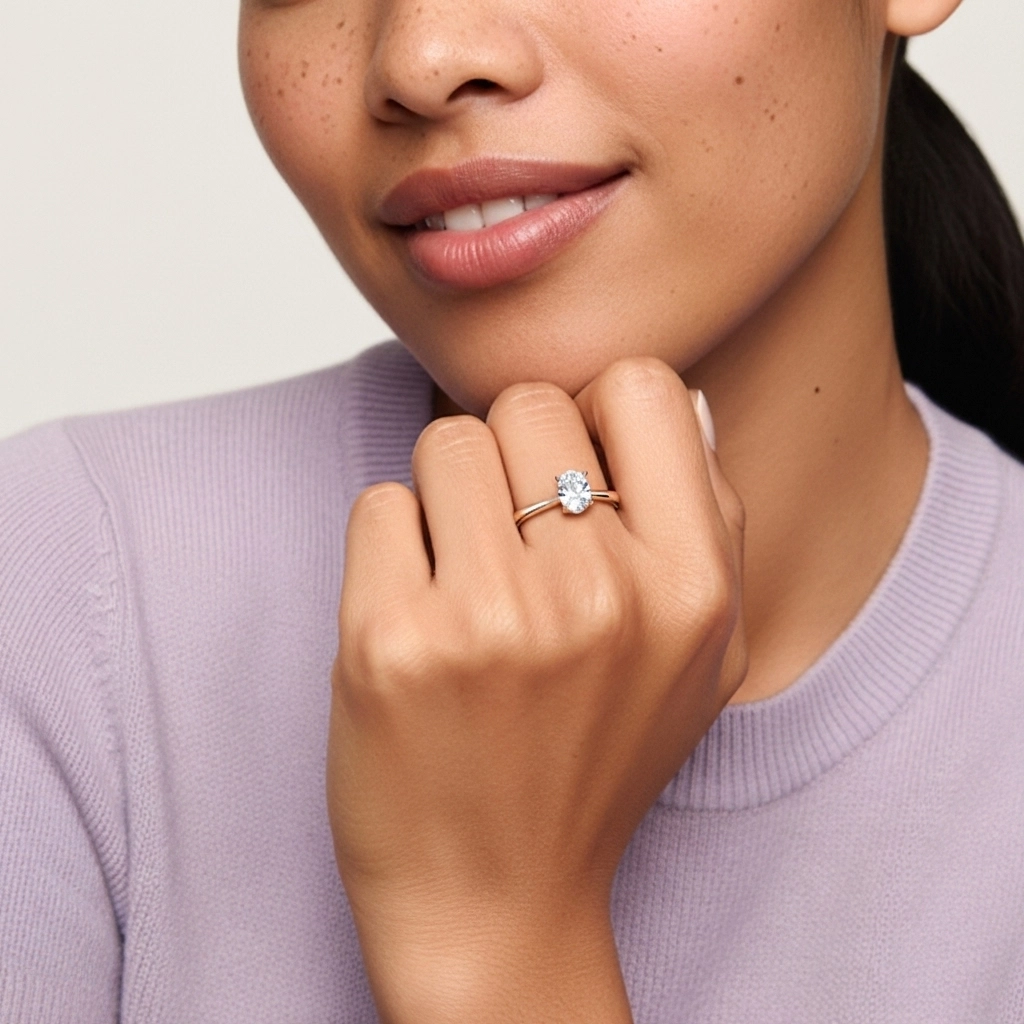 Solitaire Engagement Ring 1.00ct Moissanite