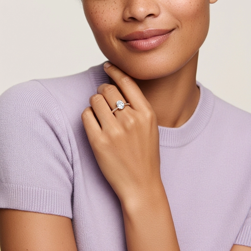 Solitaire Engagement Ring 1.00ct Moissanite