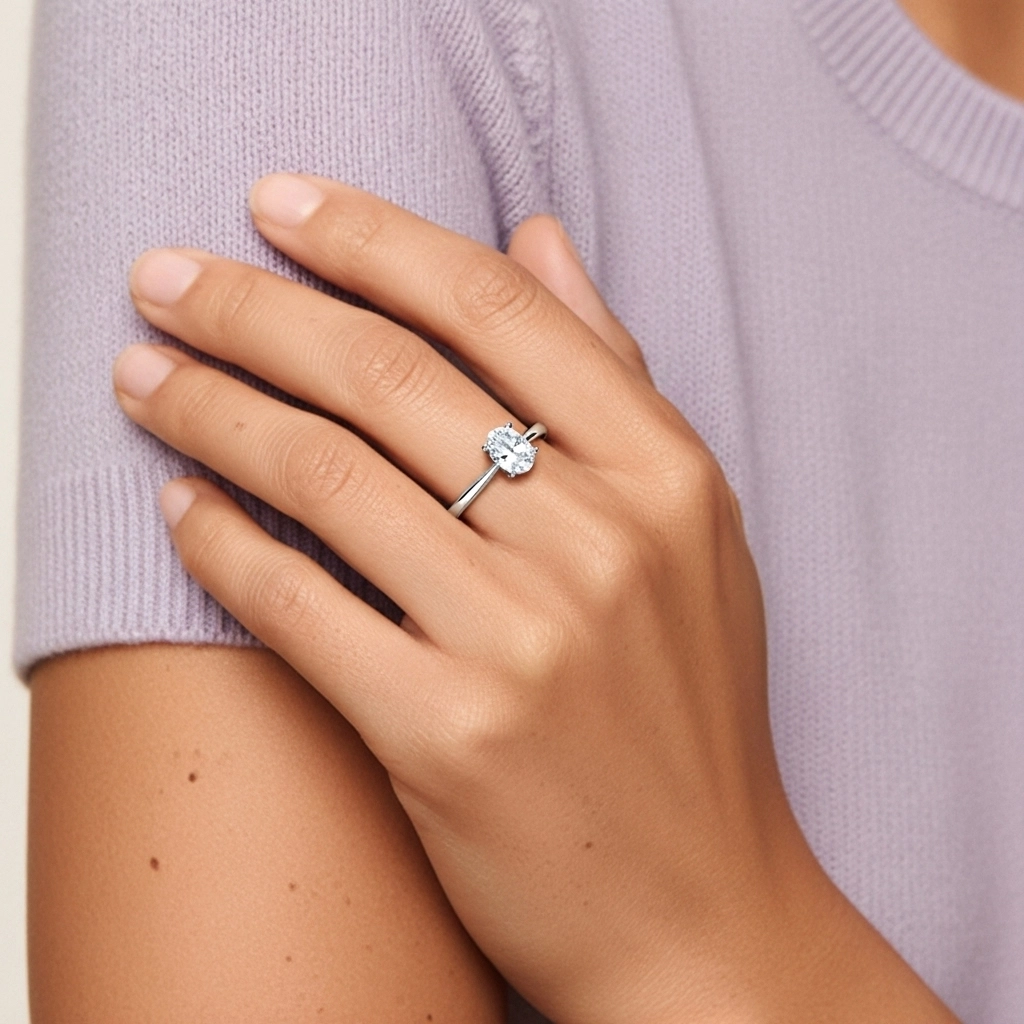 Solitaire Engagement Ring 1.00ct Moissanite