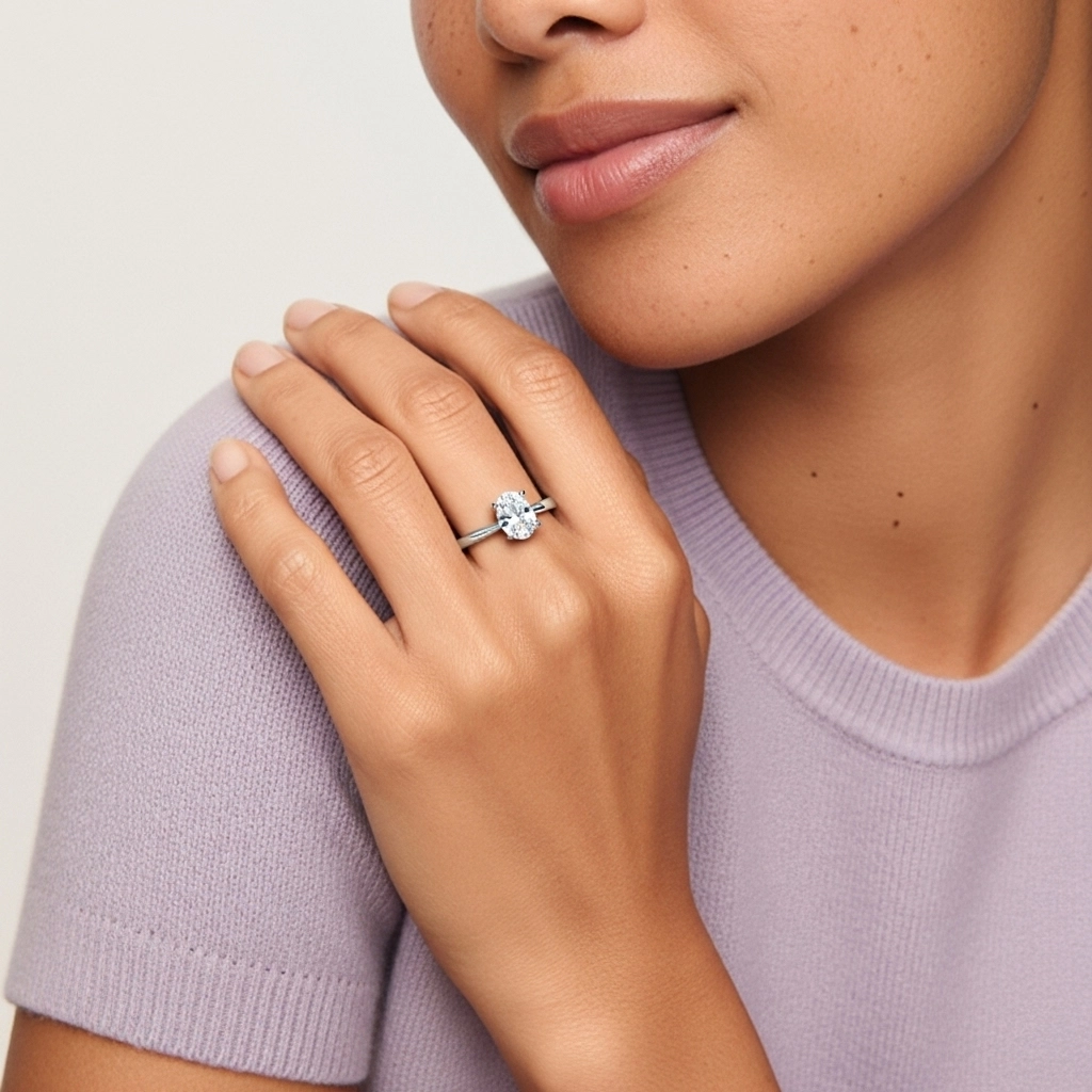 Solitaire Engagement Ring 1.00ct Moissanite