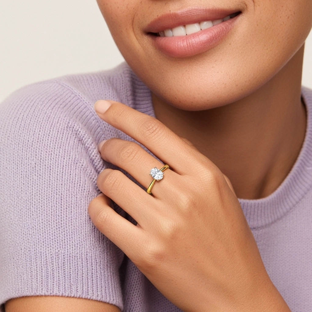 Solitaire Engagement Ring 1.00ct Moissanite