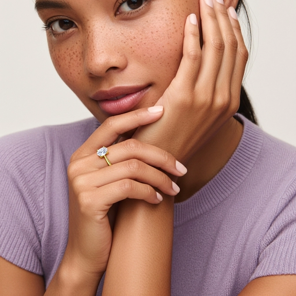 Solitaire Engagement Ring 1.00ct Moissanite