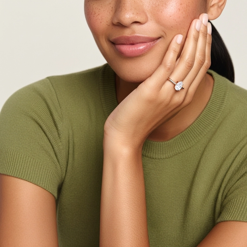 Solitaire Engagement Ring 1.00ct Moissanite