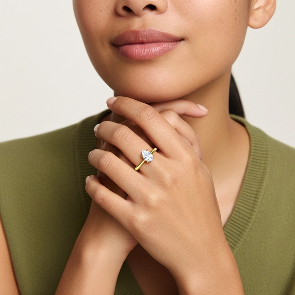 Solitaire Engagement Ring 1.00ct Moissanite