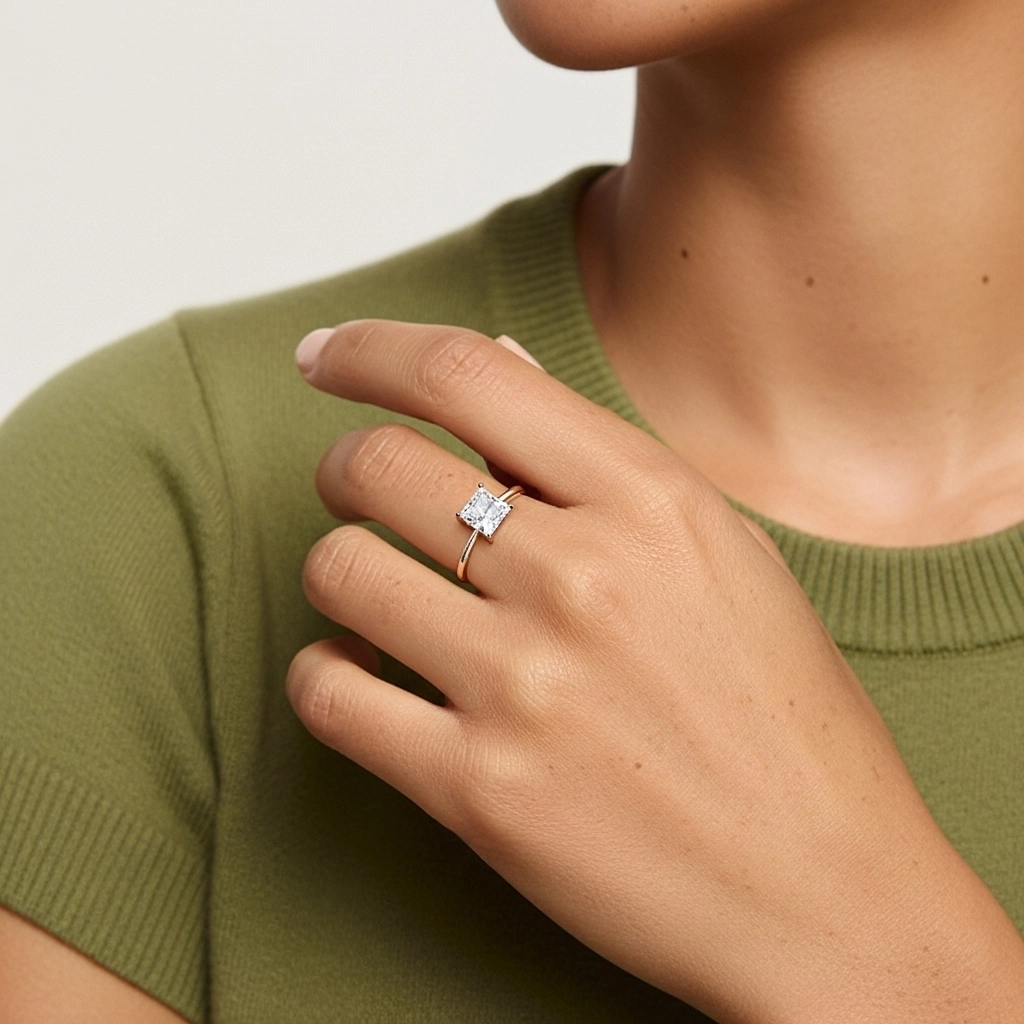 Solitaire Engagement Ring 1.00ct Moissanite