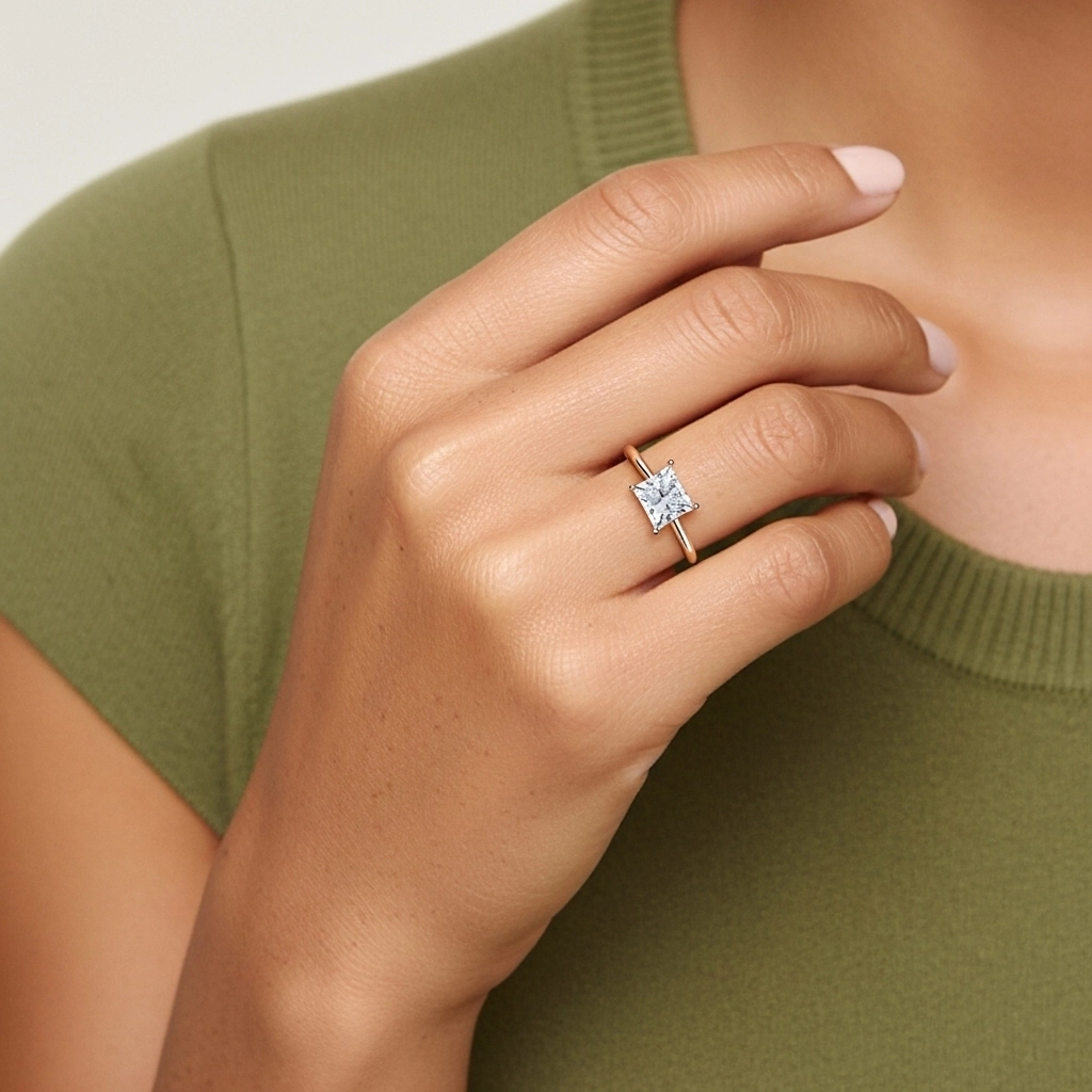 Solitaire Engagement Ring 1.00ct Moissanite