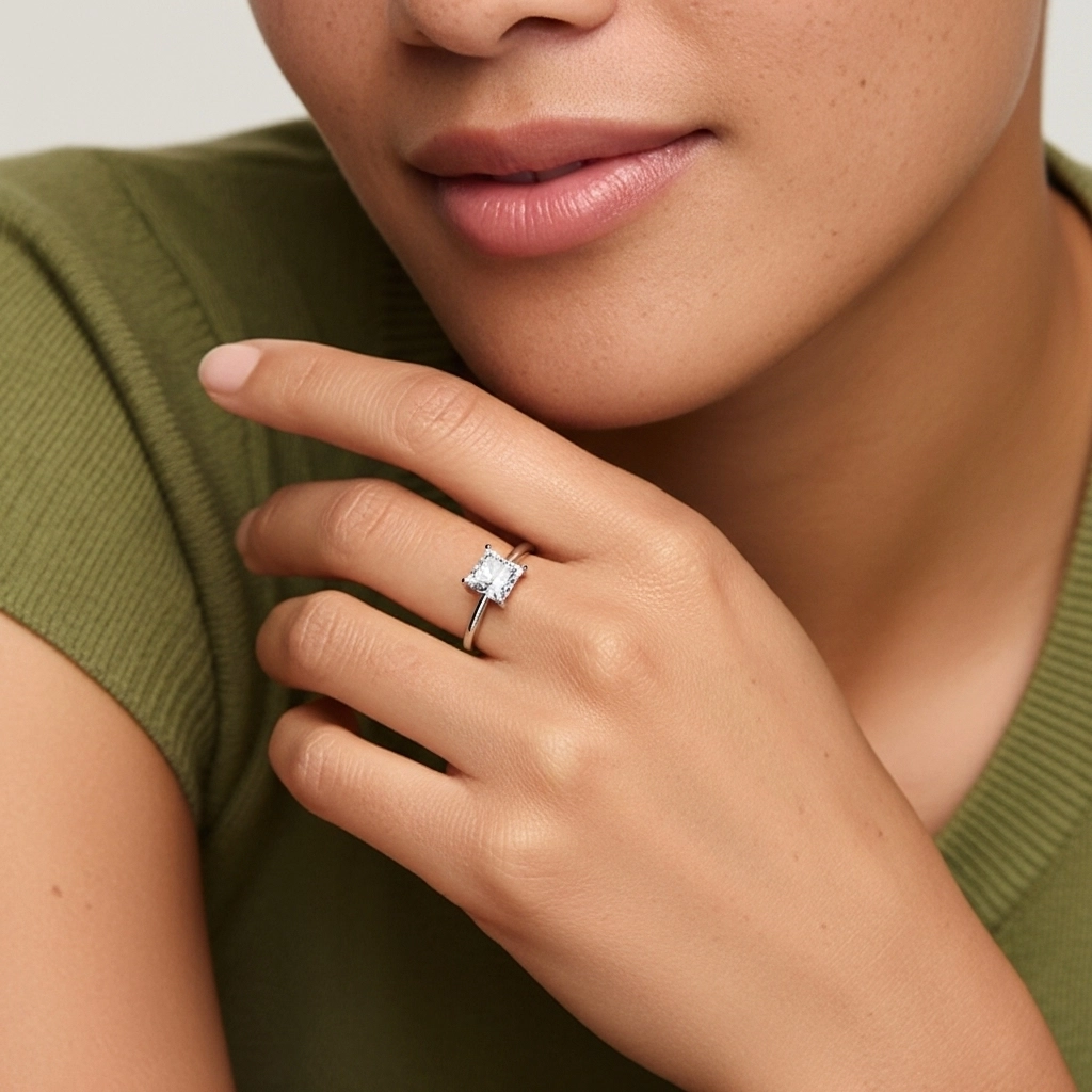 Solitaire Engagement Ring 1.00ct Moissanite