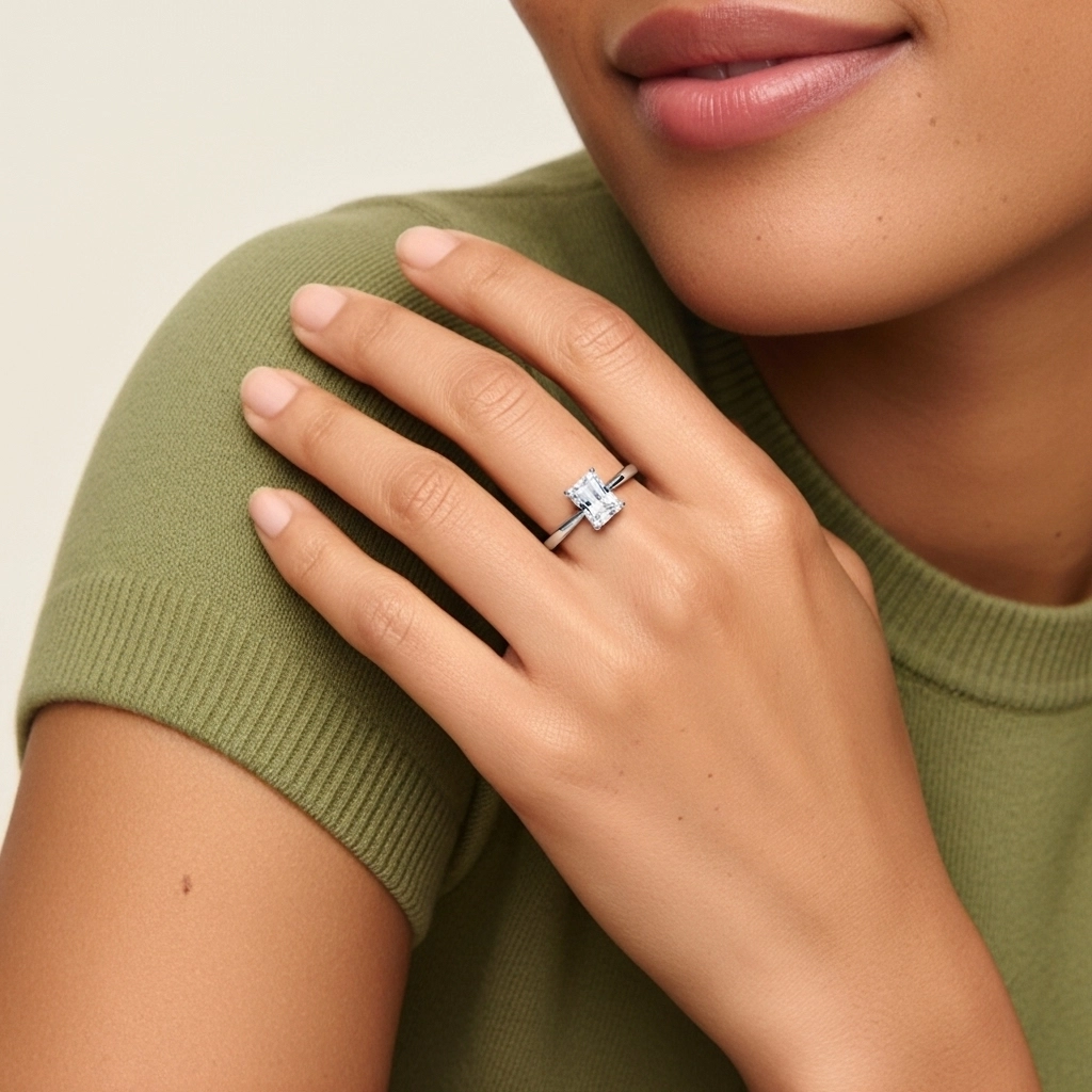 Solitaire Engagement Ring 1.00ct Moissanite