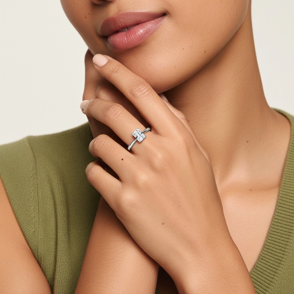 Solitaire Engagement Ring 1.00ct Moissanite