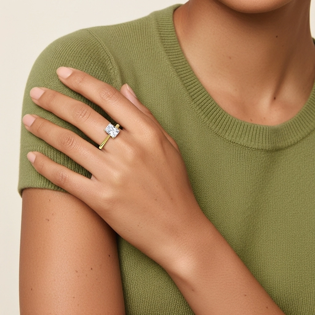 Solitaire Engagement Ring 1.00ct Moissanite