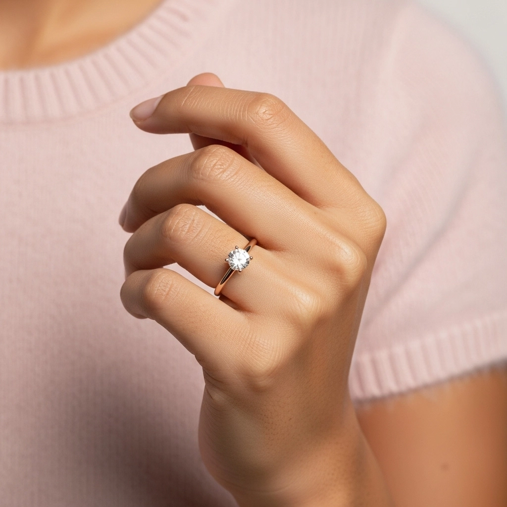 Solitaire Engagement Ring 1.00ct Moissanite