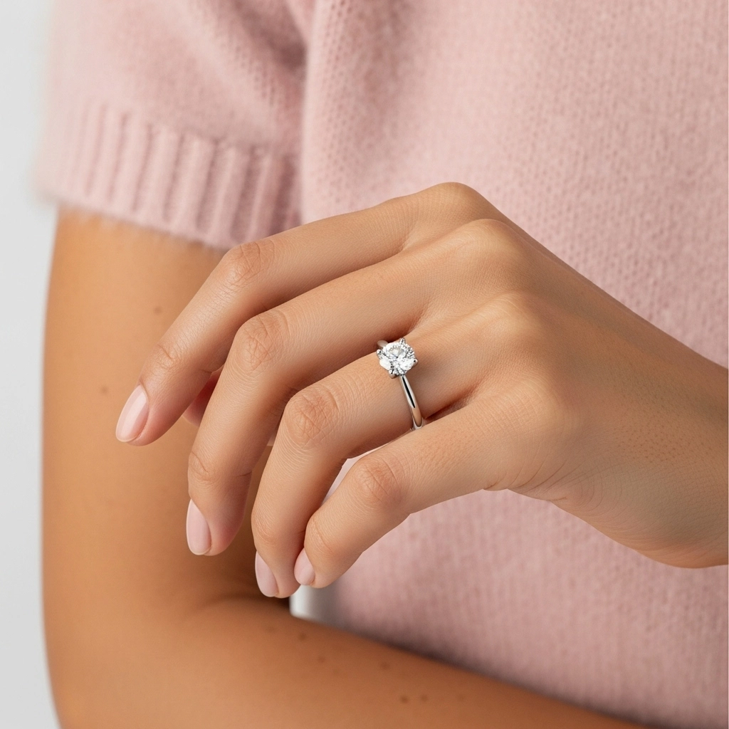 Solitaire Engagement Ring 1.00ct Moissanite