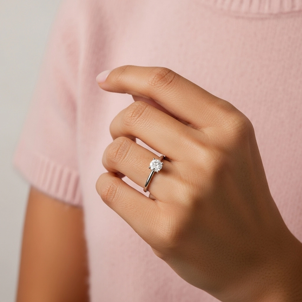 Solitaire Engagement Ring 1.00ct Moissanite