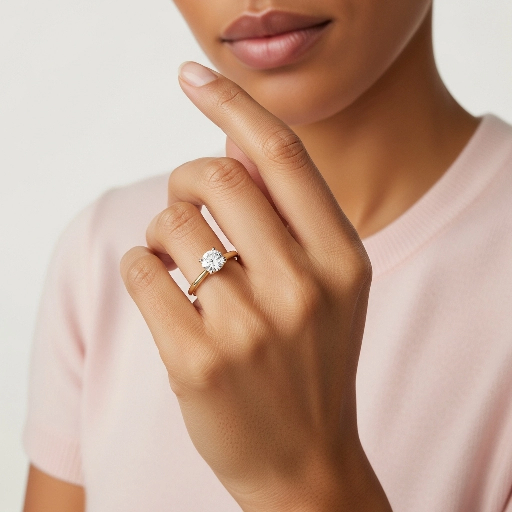 Solitaire Engagement Ring 1.00ct Moissanite