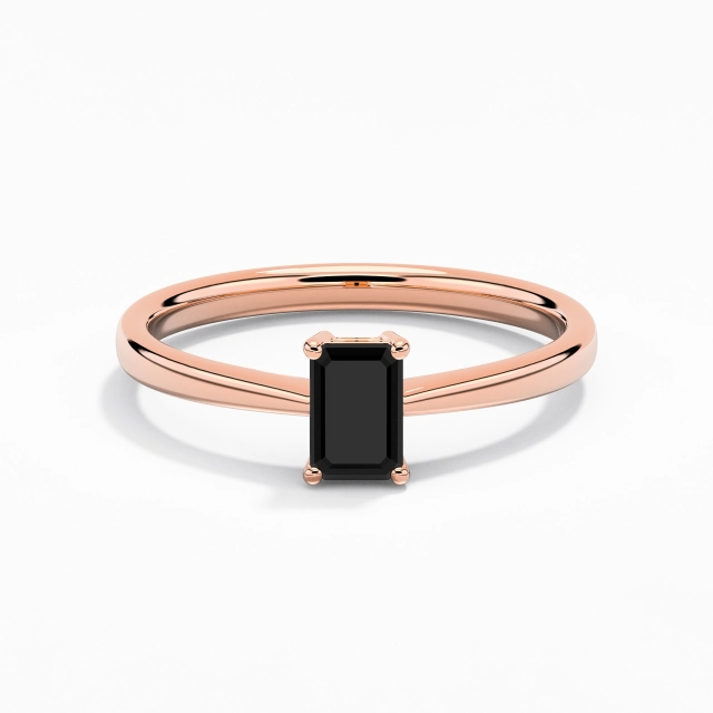 Reverse Tapered Understated Solitaire Engagement Ring Cubic Zirconia 0.80ct Emerald 925 Sterling Silver