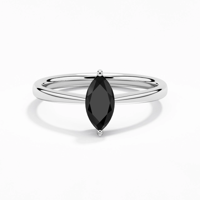 Reverse Tapered Understated Solitaire Engagement Ring Cubic Zirconia 0.80ct Marquise 925 Sterling Silver