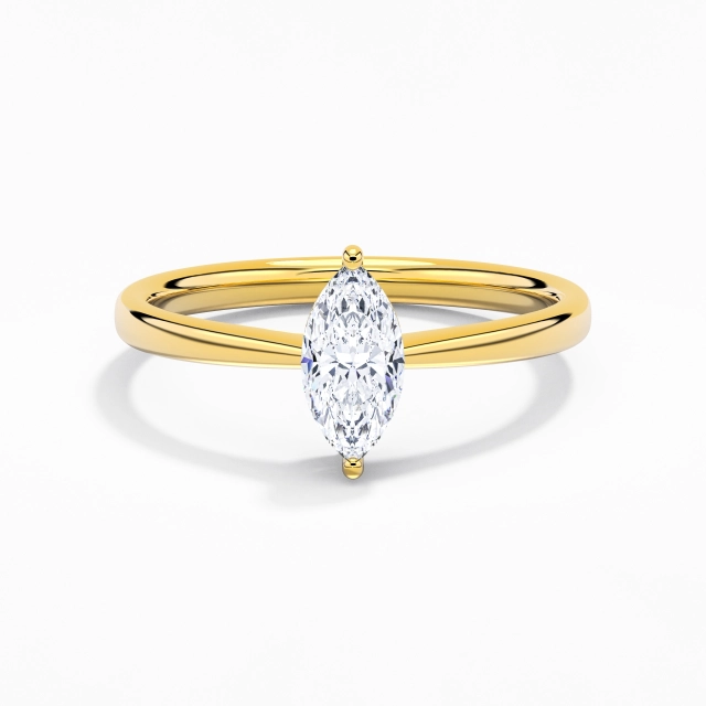 Reverse Tapered Understated Solitaire Engagement Ring Cubic Zirconia 0.80ct Marquise 925 Sterling Silver