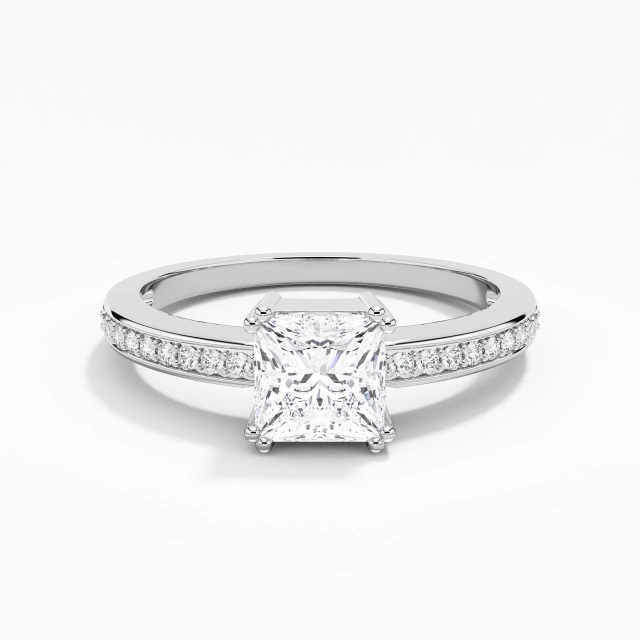 Platinum Pavé Channel Engagement Ring