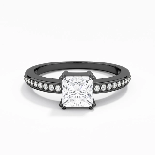 925 Sterling Silver Pavé Channel Engagement Ring