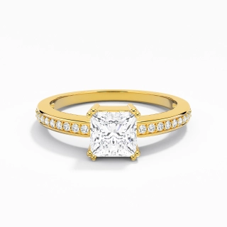 14K Gold Pavé Channel Engagement Ring